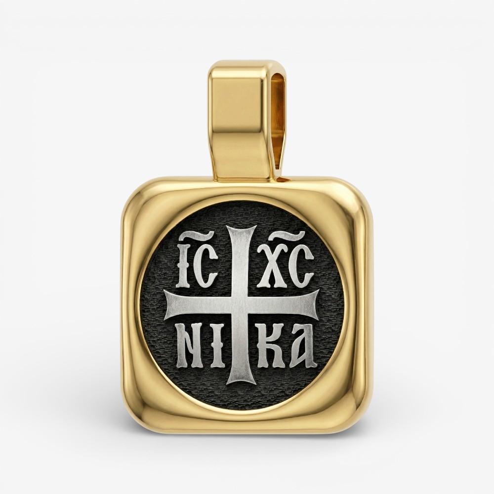 Ασημένιο Μενταγιόν 925° με Αγία Ματρώνα & IC XC NI KA
